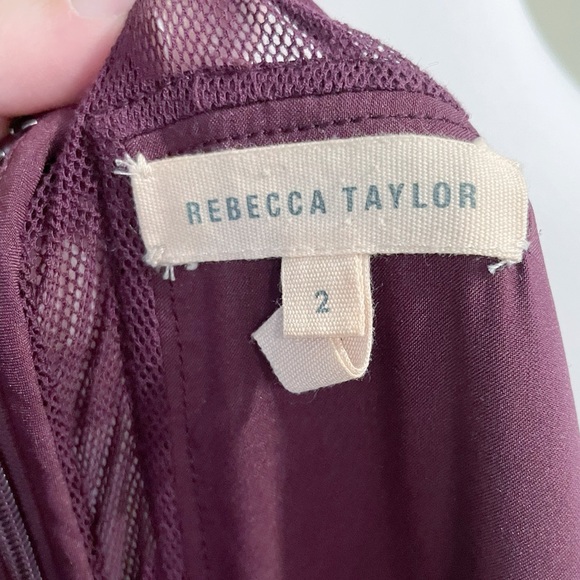 Rebecca Taylor Mesh Trim Ponte Sheath Dress Oxblood Burgundy Red size 2 Small S - Picture 10 of 11